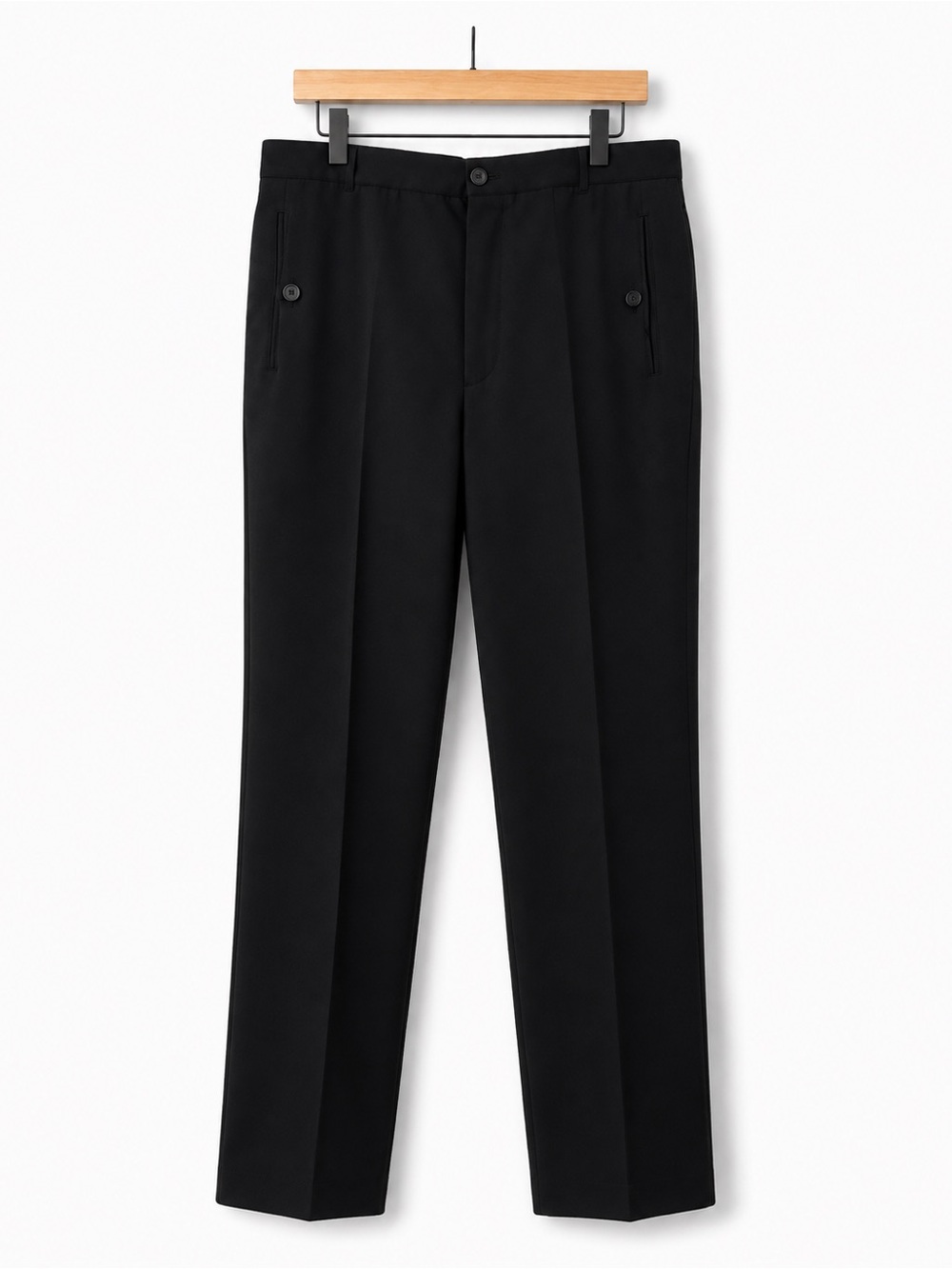 Gucci Men’s Black Wool Tailored Trousers Side Adjusters Made in Italy 🇮🇹